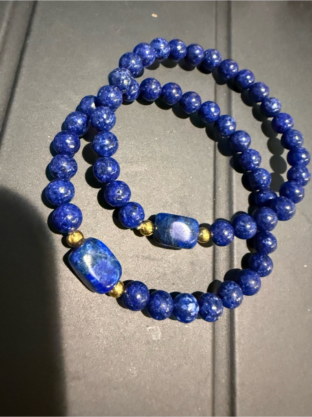 Lapis Blue Beaded Stretch Bracelet Set - Women Jewelry Lapis Lazuli